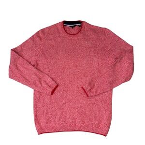Ted Baker London Mens Red White Marl Crew Neck Sweater Size 3 Medium Pullover